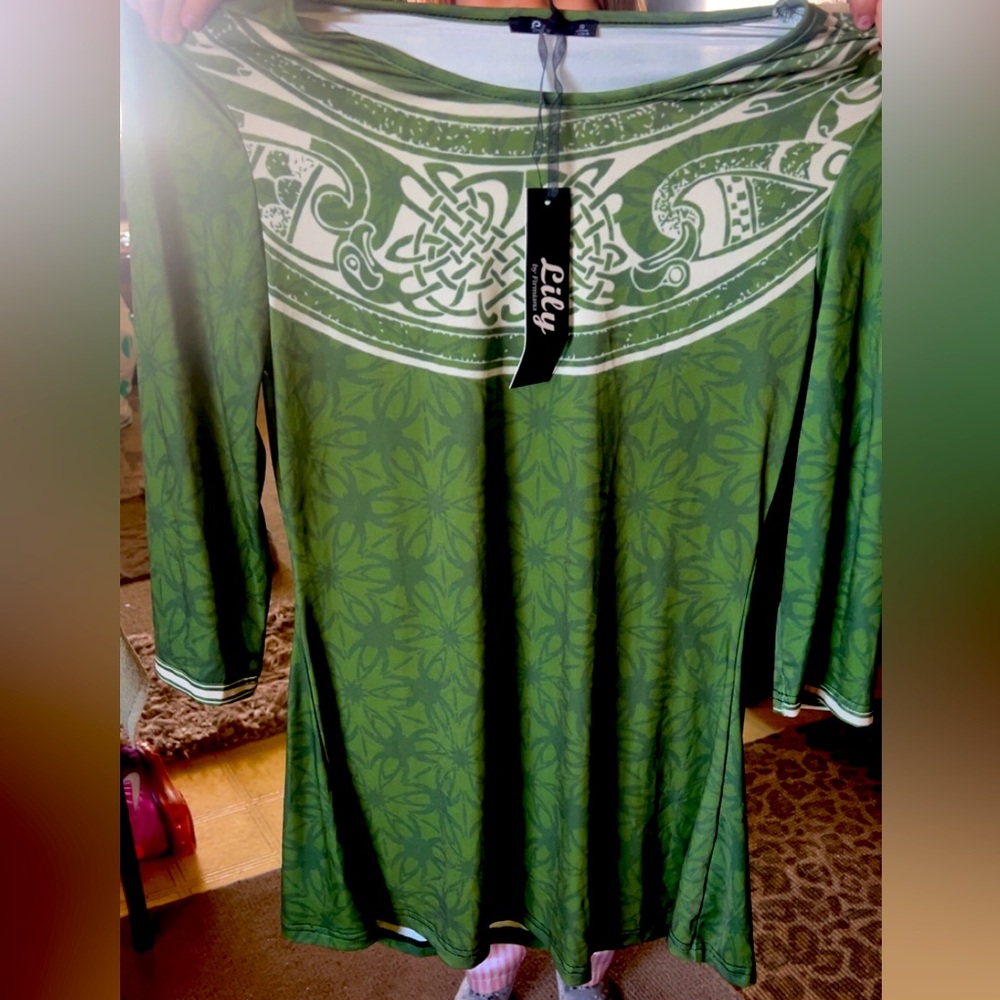 LILY BY FIRMIANA Green Celtic Tunic small